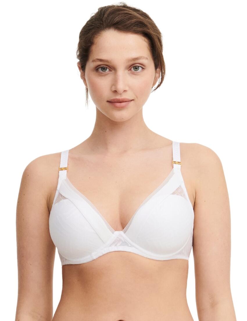 Chantelle Graphic Allure T-Shirt Plunge Bra White