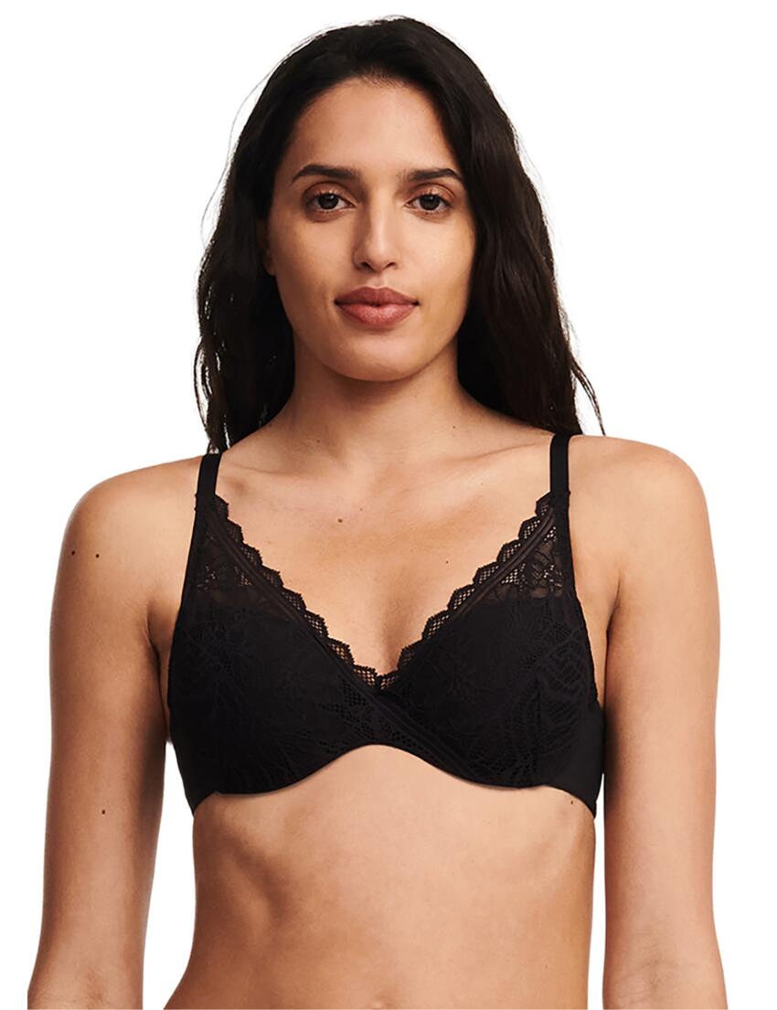 Chantelle Floral Touch T-Shirt Bra Black
