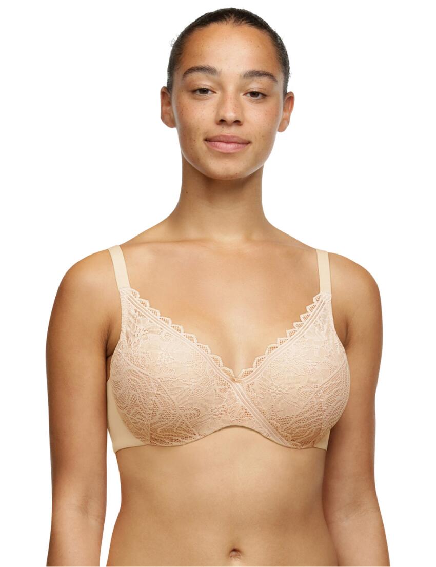 Chantelle Floral Touch T-Shirt Bra Golden Beige