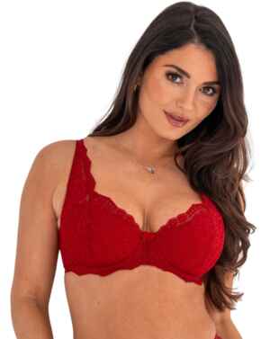 Pour Moi Fleur Padded High Apex Bra Red