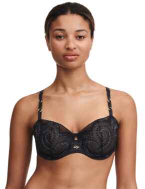 Chantelle Mystic Dream Half Cup Bra Black / Silver Lurex