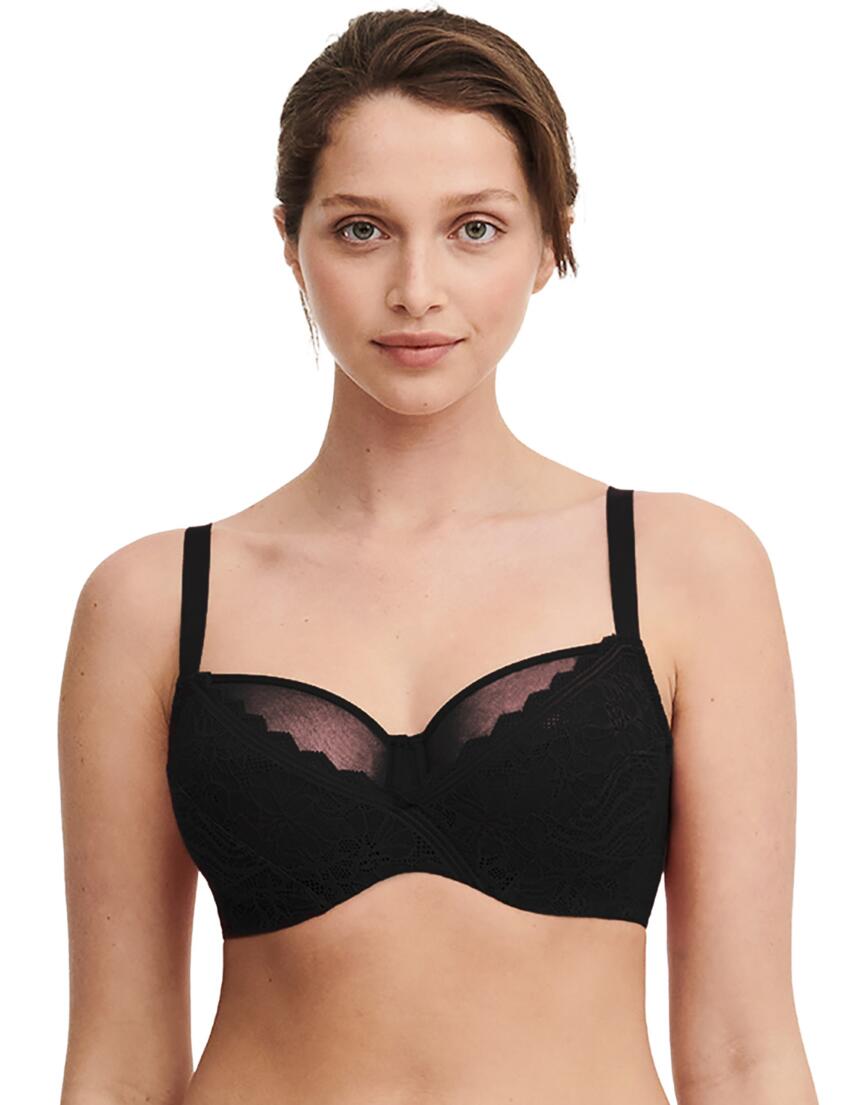 Chantelle Floral Touch Very Covering Bra Black