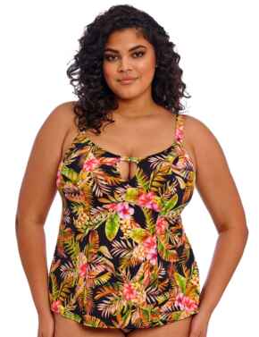 Elomi Tiger Valley Moulded Tankini Top Black