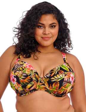 Elomi Tiger Valley Plunge Bikini Top Black
