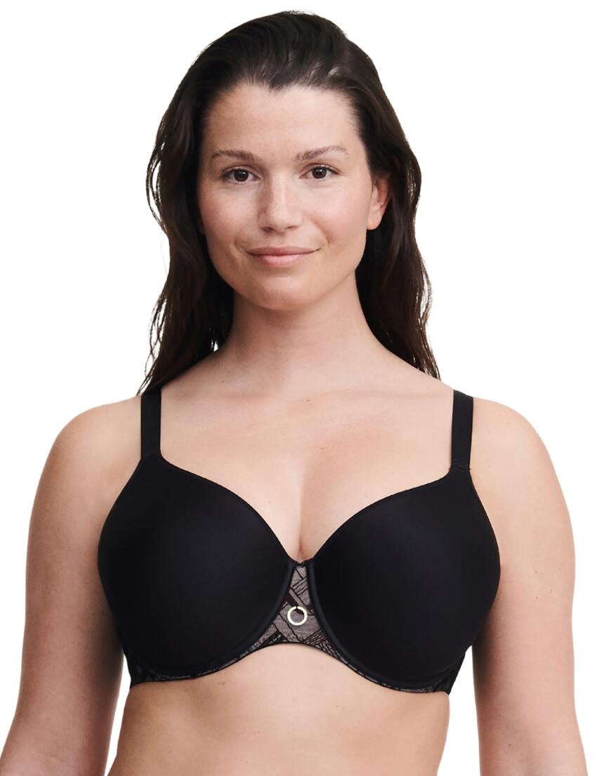 Chantelle Graphic Support Full Cup T-shirt Bra Black 