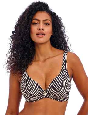 Freya Fiji Falls High Apex Bikini Top Black