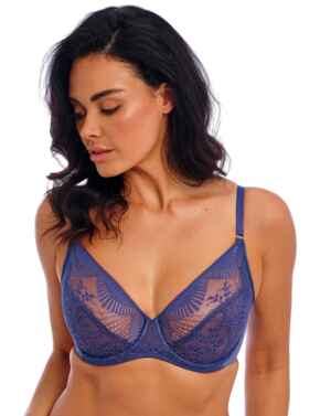 Wacoal Sensu Lace Underwired Bra Dark Azure