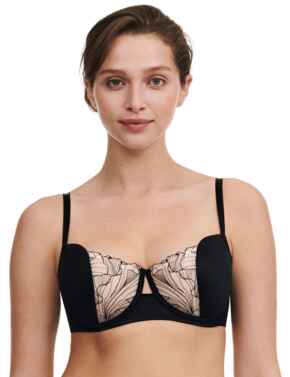 Chantelle Tattoo Love Half Cup Bra Black/Golden Beige
