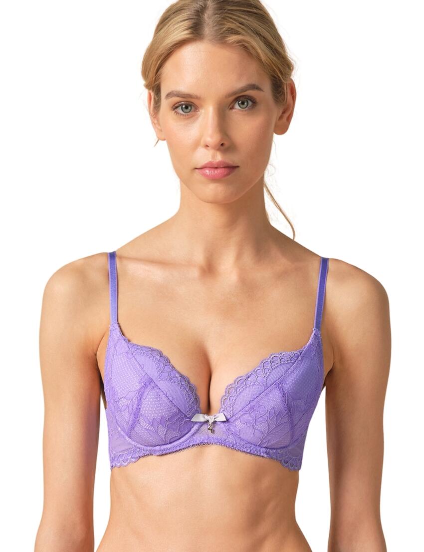Gossard Superboost Lace Padded Plunge Bra Purple Hebe