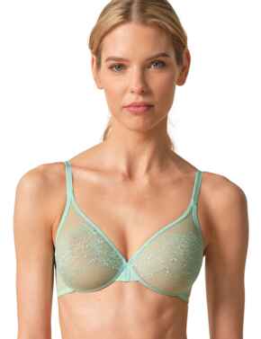 Gossard Glossies Lace Sheer Bra Brook Green