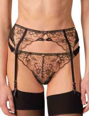 Gossard VIP Fleur De Nuit Suspender Black 