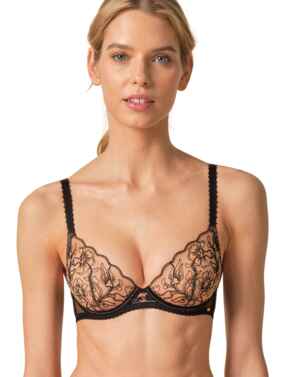 Gossard VIP Fleur De Nuit Non-Padded Plunge Bra Black 