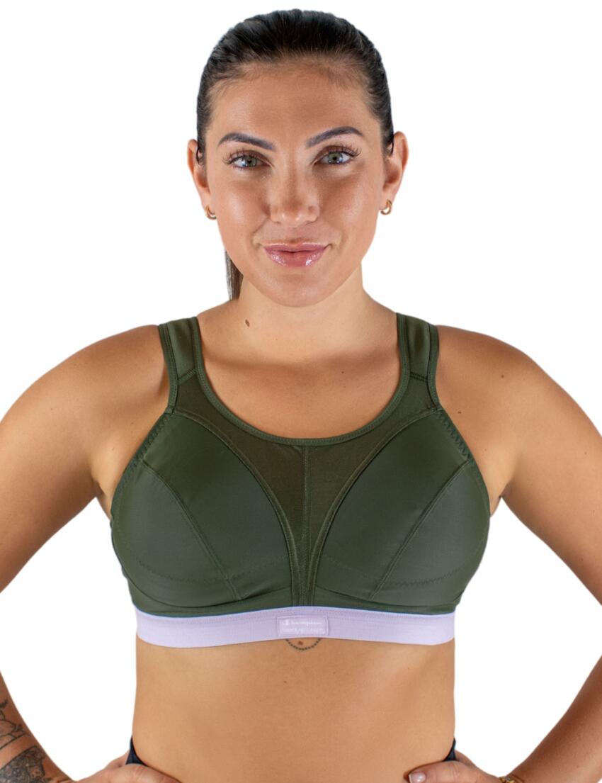 Shock Absorber Active D+ Sports Bra Forest Green with Purple Trim