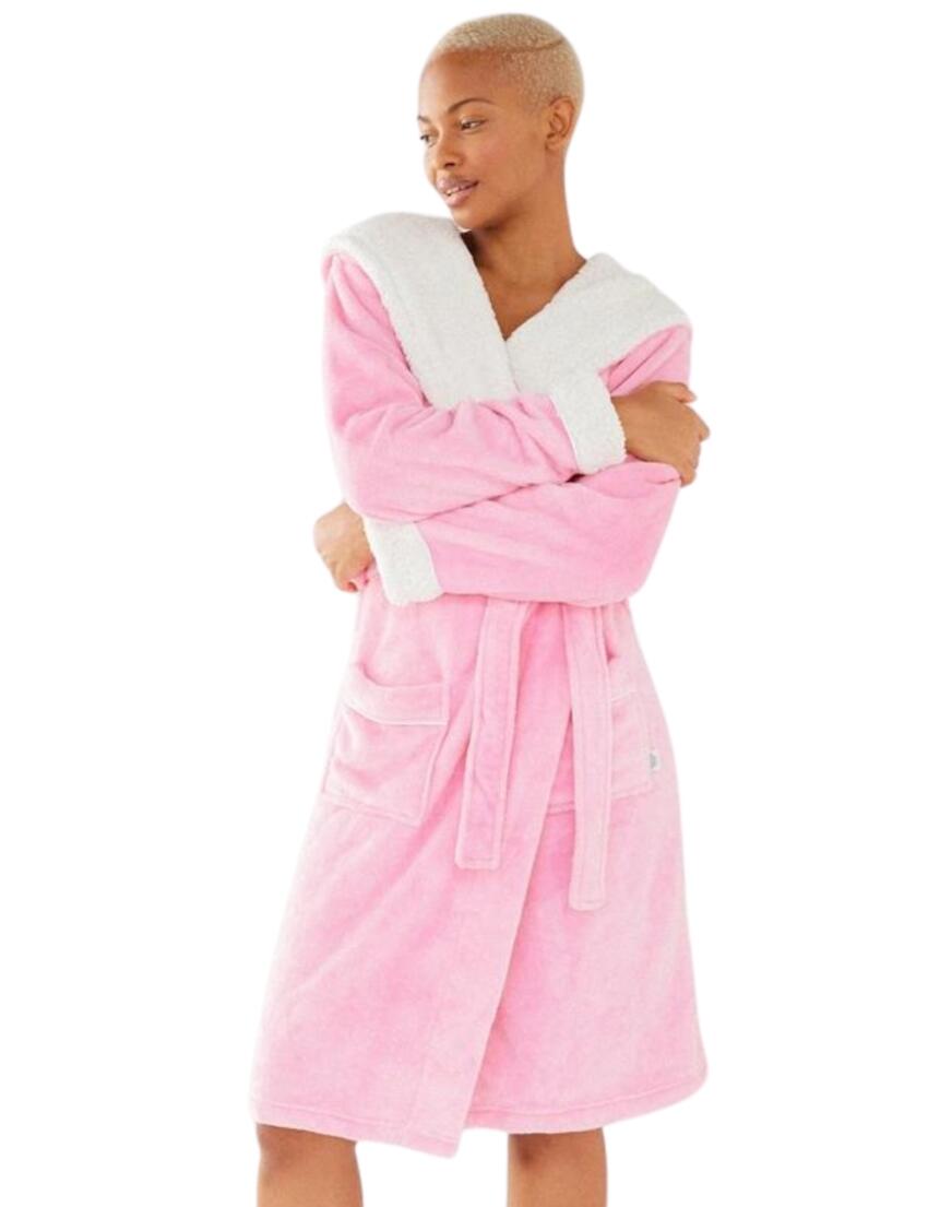 Pink dressing gown fluffy best sale