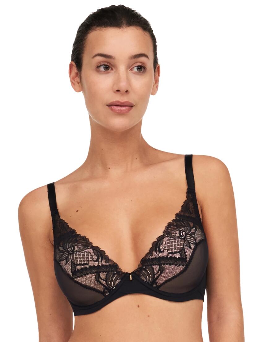 Chantelle Orangerie Dream Plunge T-Shirt Bra Black