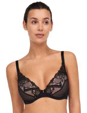 Chantelle Orangerie Dream Plunge T-Shirt Bra Black