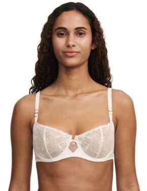 Chantelle Orchids Half Cup Balcony Bra Milk
