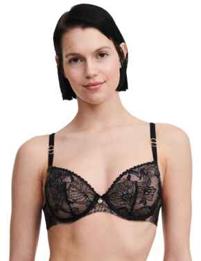 Chantelle Orchids Covering Bra Black