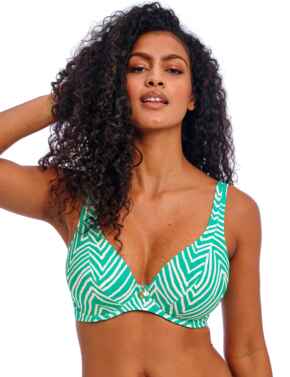 Freya Fiji Falls High Apex Bikini Top Marine