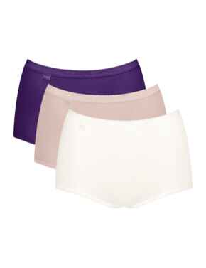 Sloggi Basic+ Maxi Briefs 3 Pack Multiple Colours 18