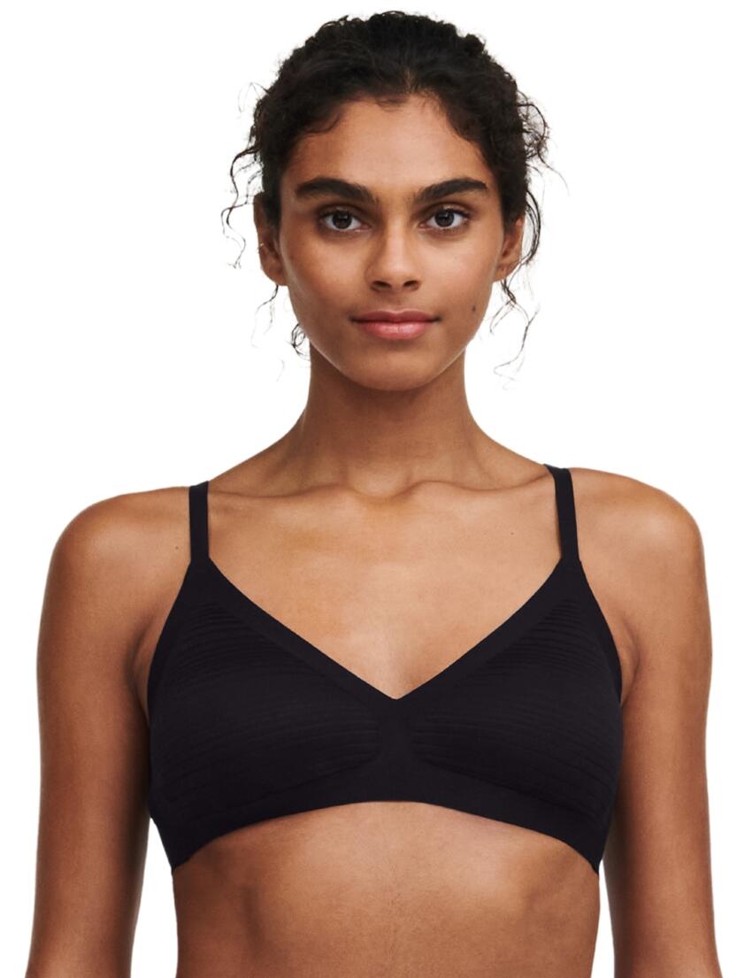 Chantelle SoftStretch Stripes Padded Bralette Black