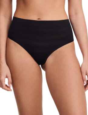 Chantelle SoftStretch Stripes High Waist Thong Black