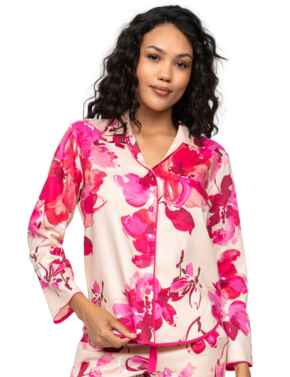 Cyberjammies Aria Floral Print Pyjama Top Peach Mix