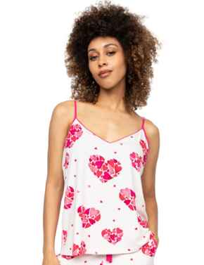 Cyberjammies Aria Heart Print Jersey Cami White Mix