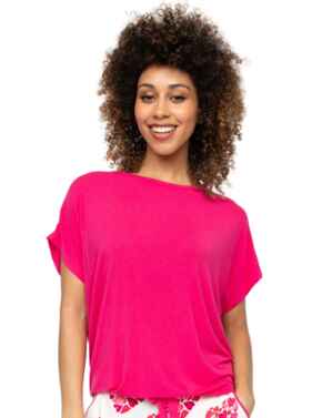 Cyberjammies Aria Slouch Jersey Pyjama Top Bright Pink