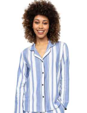 Cyberjammies Alpes Striped Pyjama Top Blue Mix