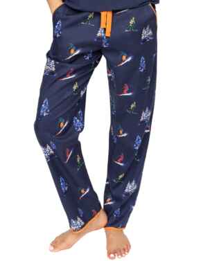 Cyberjammies Alpes Ski Print Pyjama Bottoms Navy Mix