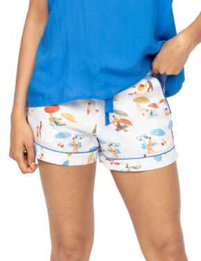 Cyberjammies Sandy Beachscape Shorts Cream Mix