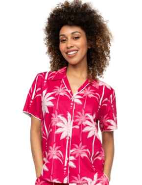 Cyberjammies Kayla Palm Pyjama Top Berry Mix