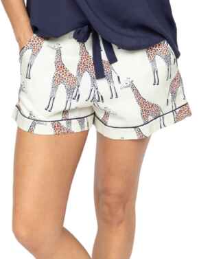 Cyberjammies Georgina Giraffe Print Shorts Cream MIx