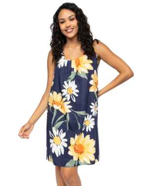 Cyberjammies Georgina Floral Print Short Nightdress Navy Mix