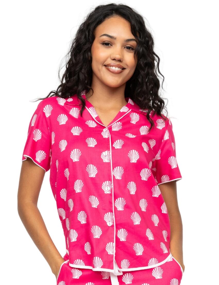 Cyberjammies Sofia Shell Print Pyjama Top Pink Mix