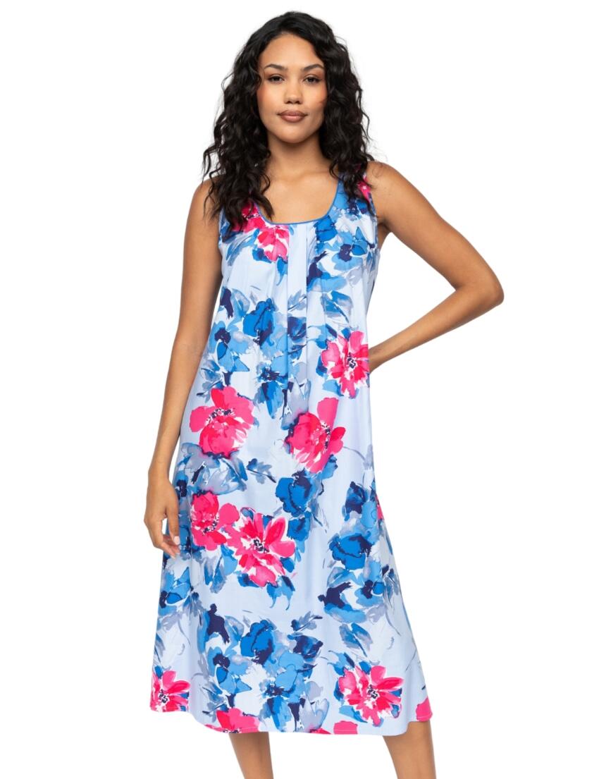 Cyberjammies Lyla Floral Print Long Nightdress Blue Mix