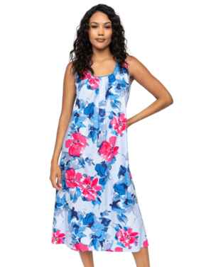 Cyberjammies Lyla Floral Print Long Nightdress Blue Mix