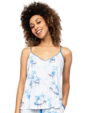 Cyberjammies Lyla Zebra Print Jersey Cami White Mix