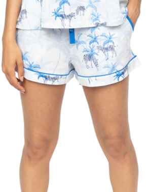 Cyberjammies Lyla Zebra Print Jersey Shorts White Mix