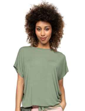 Cyberjammies Lea Slouch Jersey Pyjama Top Sage Green