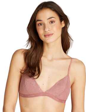 Calvin Klein Modern Lace Lined Triangle Bra Red Grape