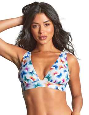 Panache Flutter Kara Wireless Triangle Bikini Top Flutter Print