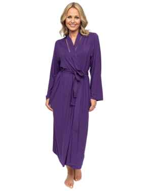 Cyberjammies Nora Rose Elsie Jersey Long Dressing Gown Purple