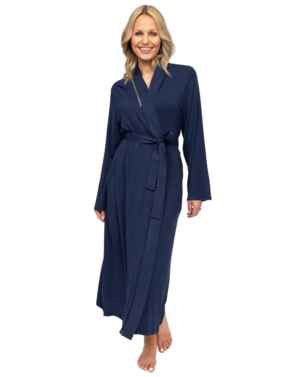 Cyberjammies Nora Rose Louisa Long Dressing Gown Navy