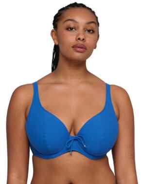 Prima Donna Swim Aswan Padded Plunge Bikini Top Delphinium Cheer Blue