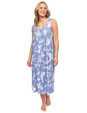 Cyberjammies Nora Rose Brooke Bird Print Long Nightdress Cornflower Blue
