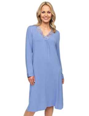 Cyberjammies Nora Rose Brooke Long Sleeve Short Nightdress Cornflower Blue
