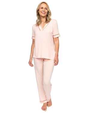 Cyberjammies Nora Rose Sally Short Sleeve Pyjama Set Peach