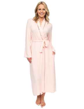 Cyberjammies Nora Rose Sally Jersey Long Dressing Gown Peach